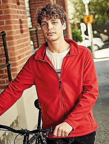 Régate Veste à fermeture éclair complète en micro polaire unie pour hommes (Layer Lite)