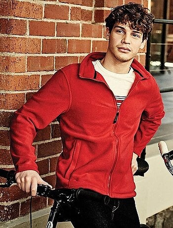 Régate Veste à fermeture éclair complète en micro polaire unie pour hommes (Layer Lite)