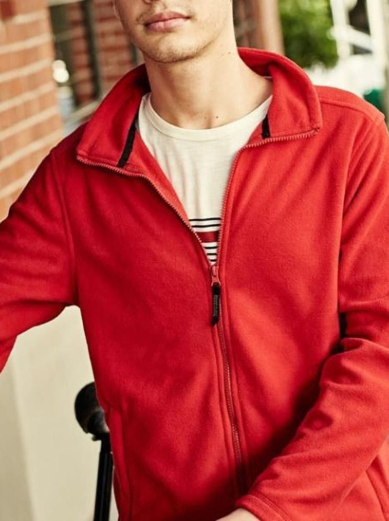 Régate Veste à fermeture éclair complète en micro polaire unie pour hommes (Layer Lite) Rouge - Kiabi