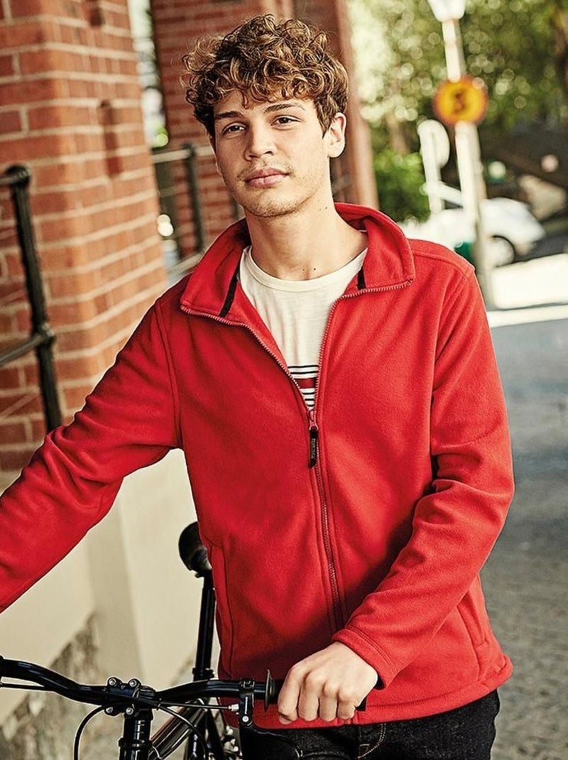 Régate Veste à fermeture éclair complète en micro polaire unie pour hommes (Layer Lite) Rouge - Kiabi