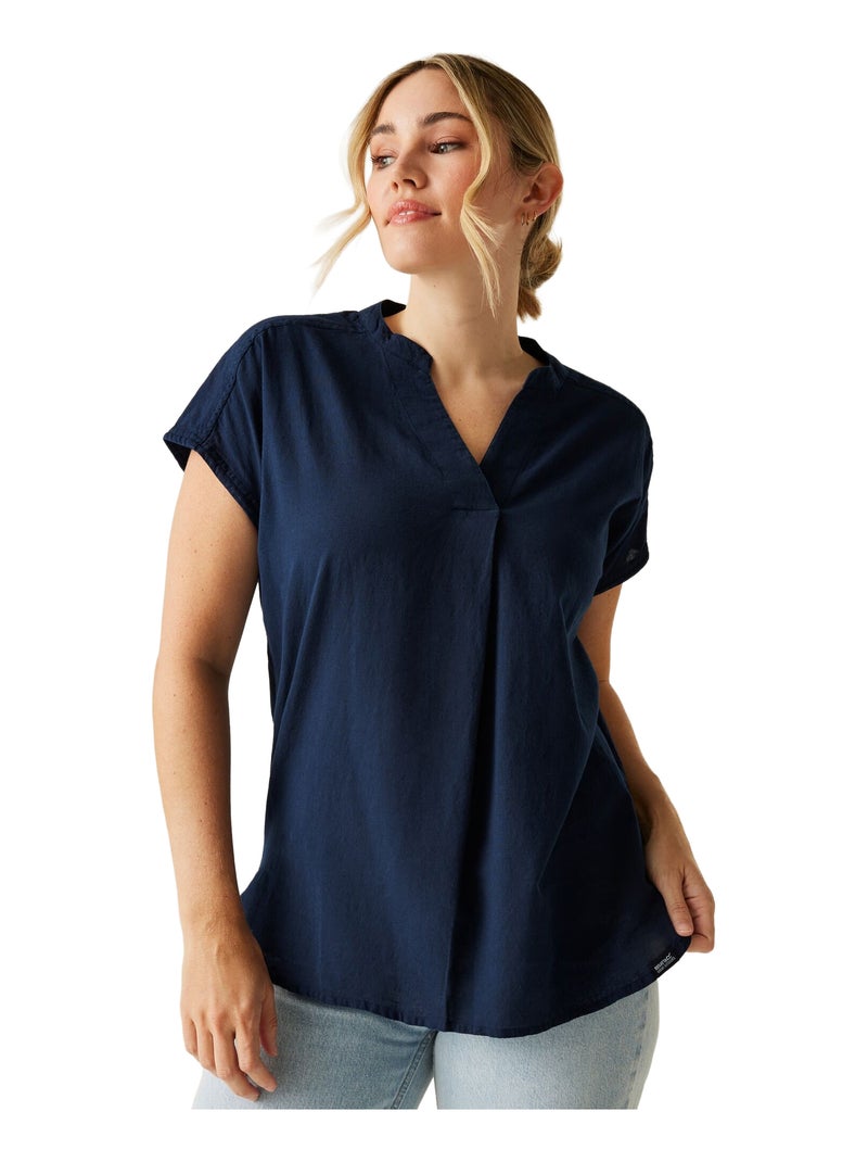 Regatta - Blouse manches courtes col V RIANNE Bleu marine - Kiabi