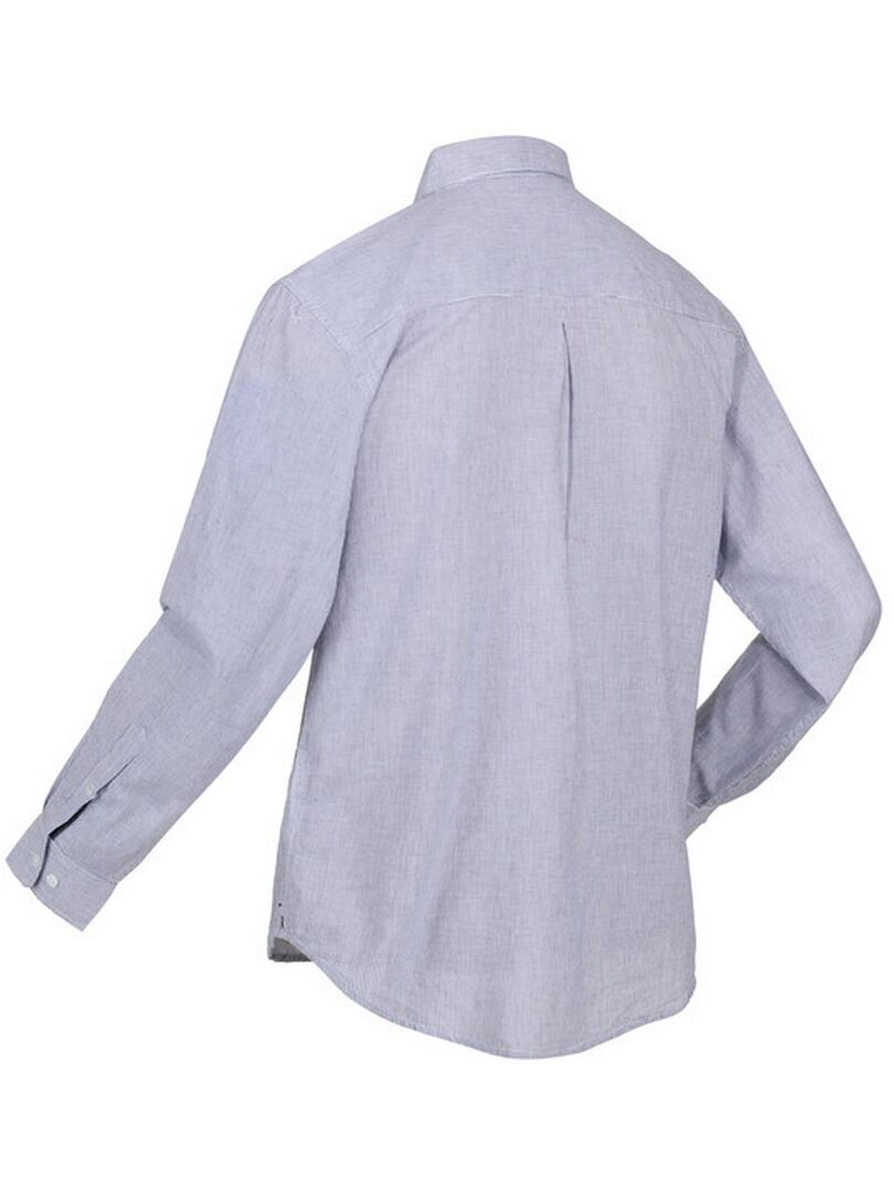 Chemise Regatta Homme M, Rayures Bleues, Coton, Manches Courtes, Brodée