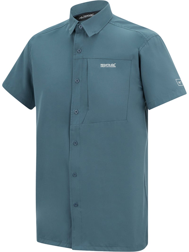 Regatta - Chemise manches courtes de voyage Bleu ardoise - Kiabi