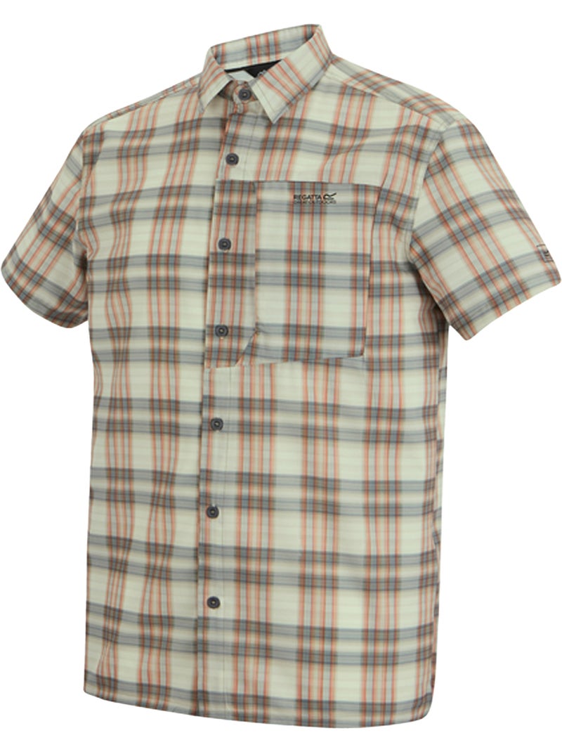 Regatta - Chemise manches courtes de voyage motif/style à carreaux Blanc - Kiabi