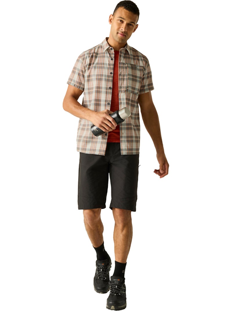 Regatta - Chemise manches courtes de voyage motif/style à carreaux Blanc - Kiabi