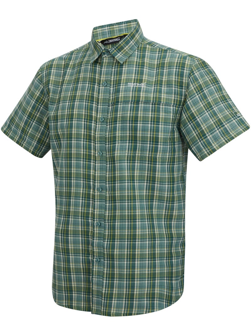 Regatta - Chemise manches courtes motif/style à carreaux MINDANO Bleu clair - Kiabi