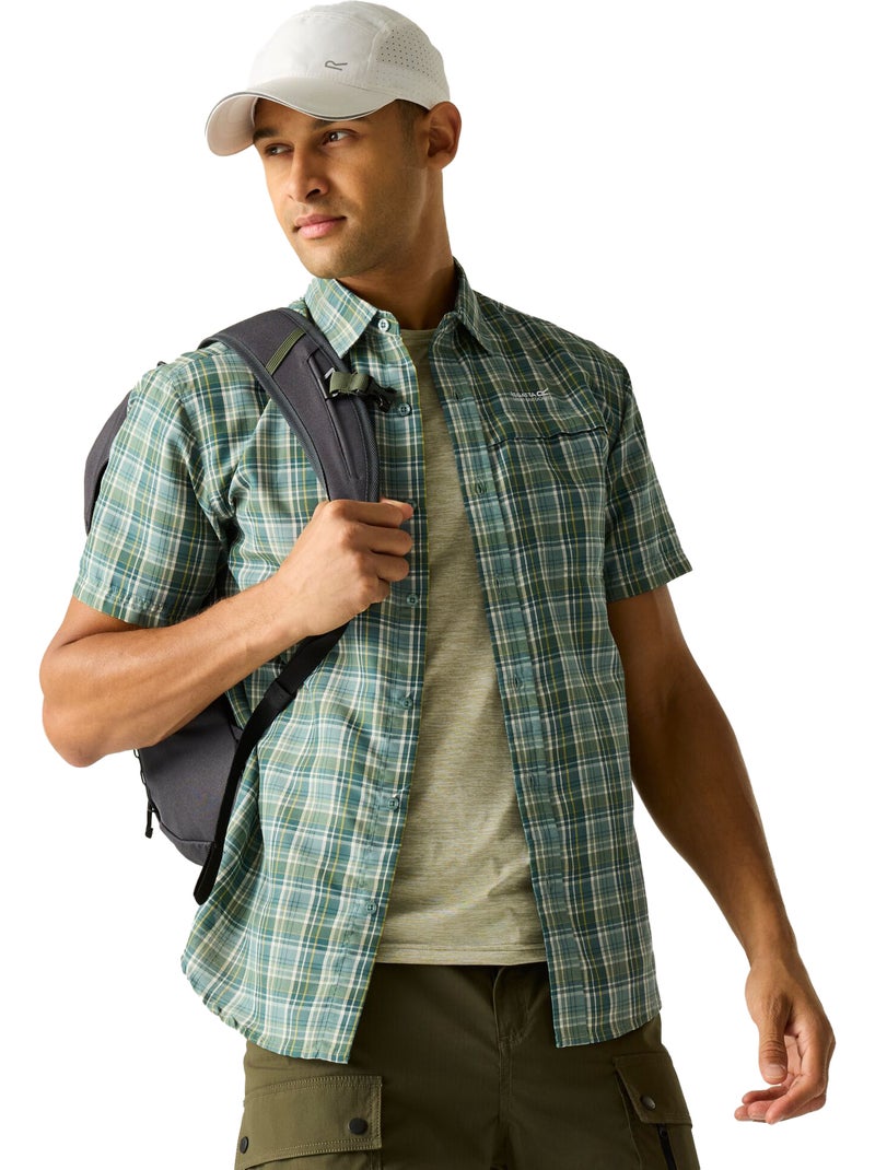 Regatta - Chemise manches courtes motif/style à carreaux MINDANO Bleu clair - Kiabi