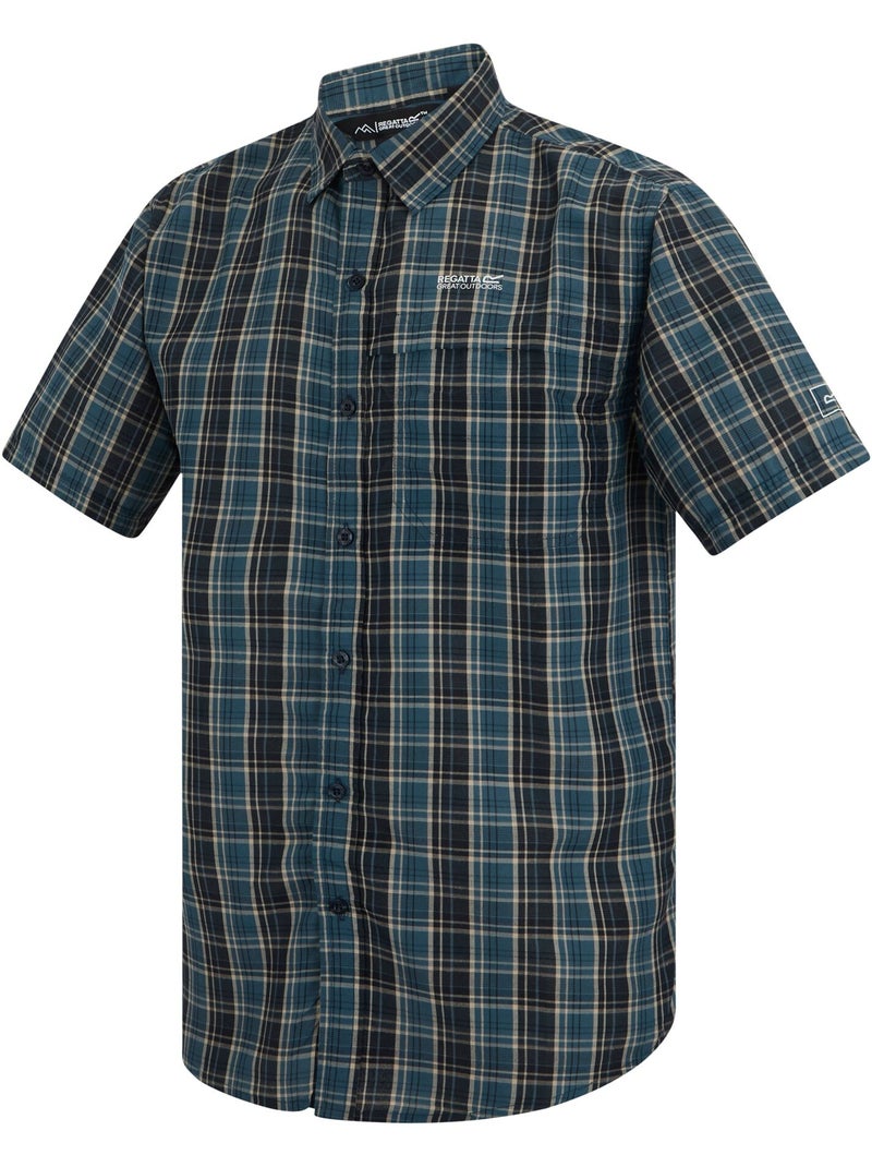 Regatta - Chemise manches courtes motif/style à carreaux MINDANO Bleu nuit - Kiabi