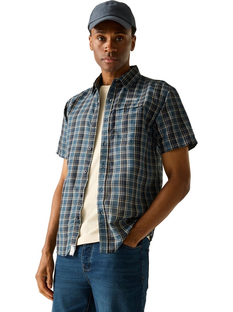 Regatta - Chemise manches courtes motif/style à carreaux MINDANO Bleu nuit - Kiabi