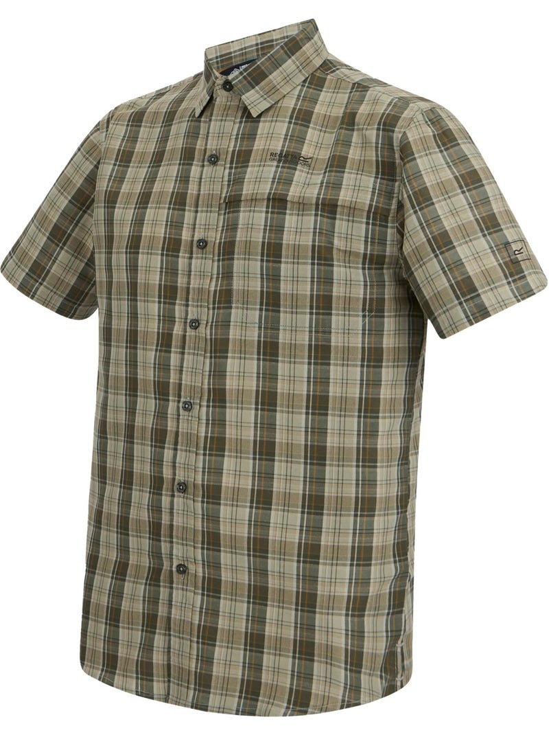 Regatta - Chemise manches courtes motif/style à carreaux MINDANO Vert Sauge - Kiabi