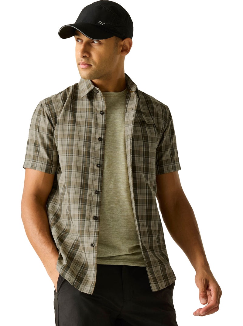 Regatta - Chemise manches courtes motif/style à carreaux MINDANO Vert Sauge - Kiabi