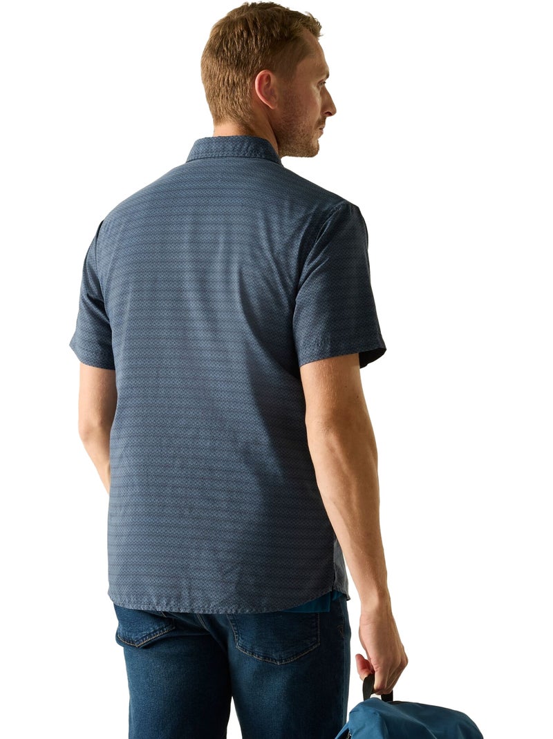 Regatta - Chemise manches courtes motif/style triangle MINDANO Bleu ardoise - Kiabi