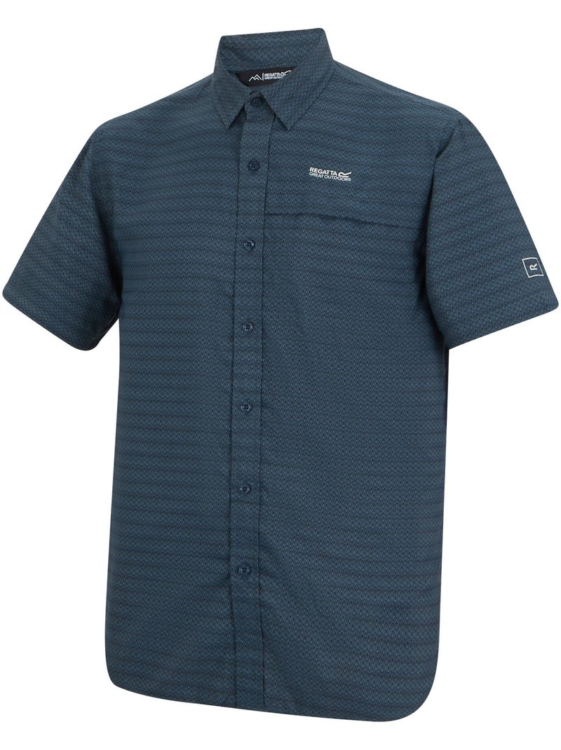 Regatta - Chemise manches courtes motif/style triangle MINDANO Bleu - Kiabi
