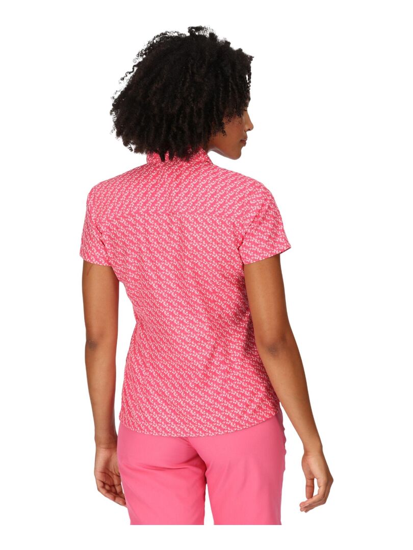 Chemisier Coton Marina Rinaldi Sport - Blanc Rayé Rose, Taille 29 (54/56)