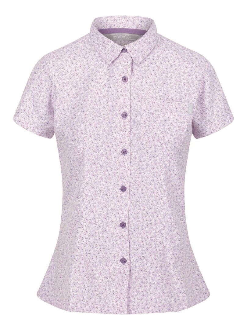 Chemisier ExOfficio Femme Taille L – Manches Longues, Violet Rayé, Semi-transparent, Insect Shield