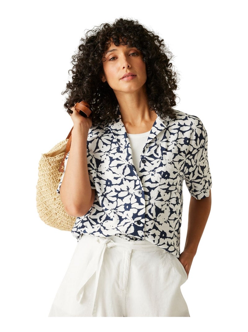 Regatta - Chemisier motif/style Floral SALISE Bleu Bleu marine Blanc - Kiabi