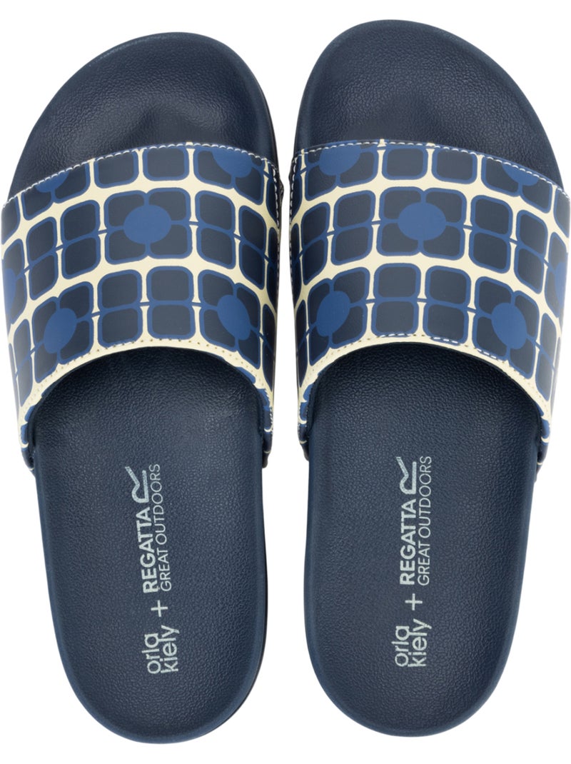 Regatta - Claquettes motif/style coquelicot géant ORLA KIELY Bleu marine - Kiabi