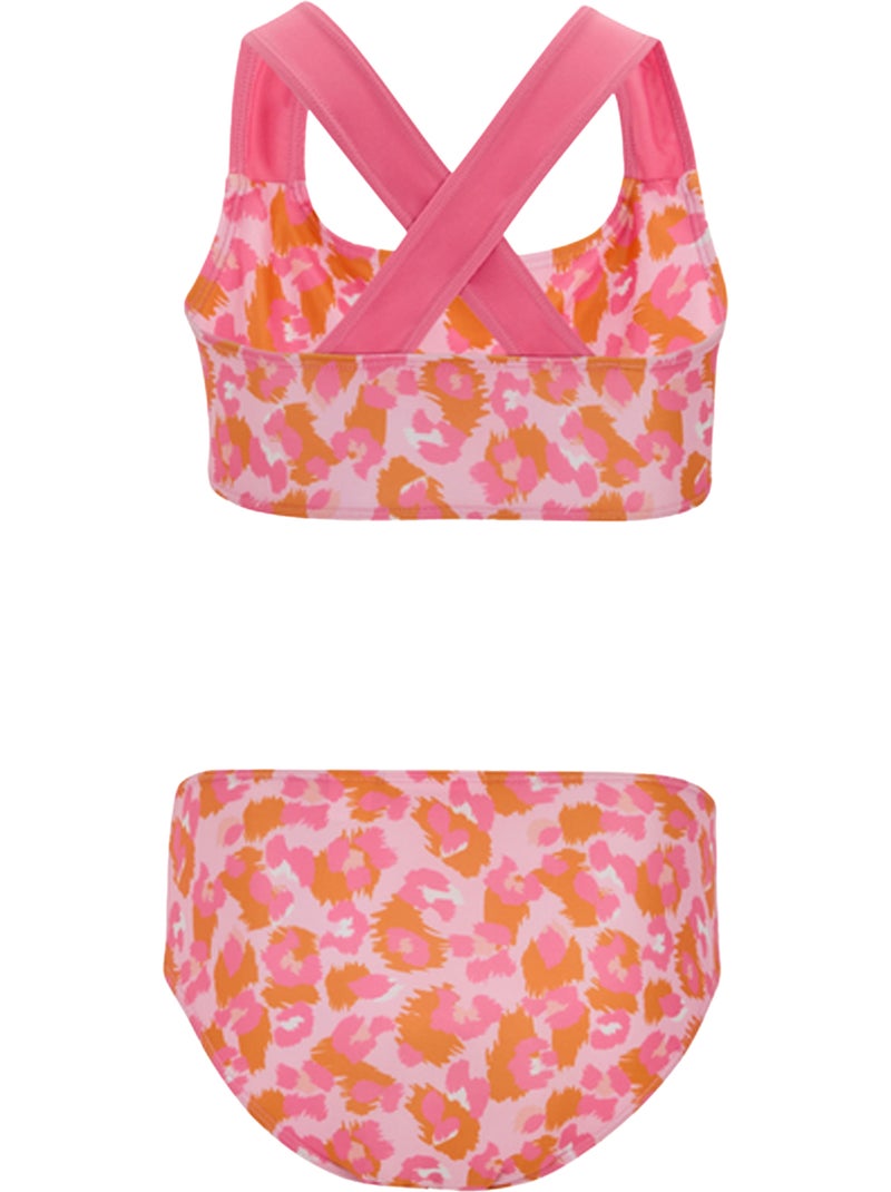 Regatta - Ensemble de maillot de bain 2 pièces motif/style imprimé léopard DAKARIA Orange/Rose - Kiabi