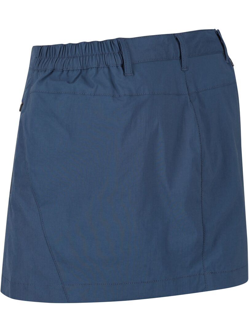 Jupe Midi Sport Petra En Coton Stretch Bleu Marine - Haute Taille Coupe Kick
