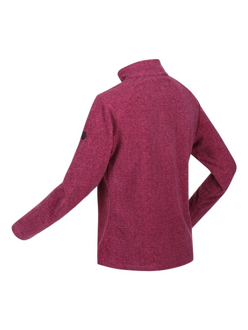 Haut De Base Couche Femme JRB - Micro Polaire 1/4 Zip, Stretch - Rouge/Noir - Tailles S à XXL