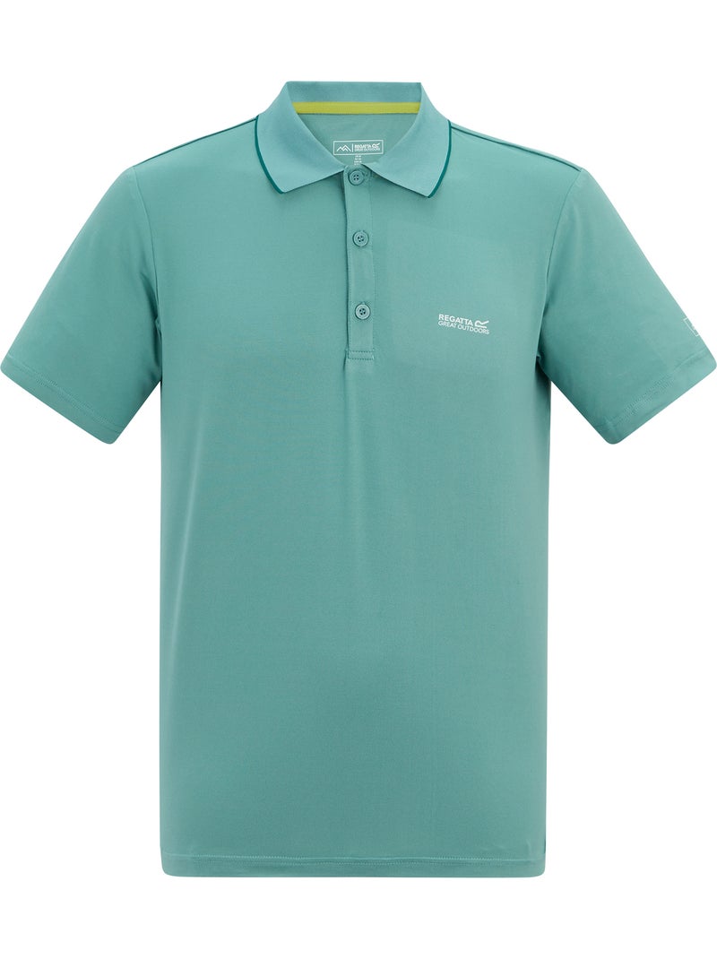 Regatta - Polo extensible motif/style logo brodé MAVERIK Bleu turquoise - Kiabi