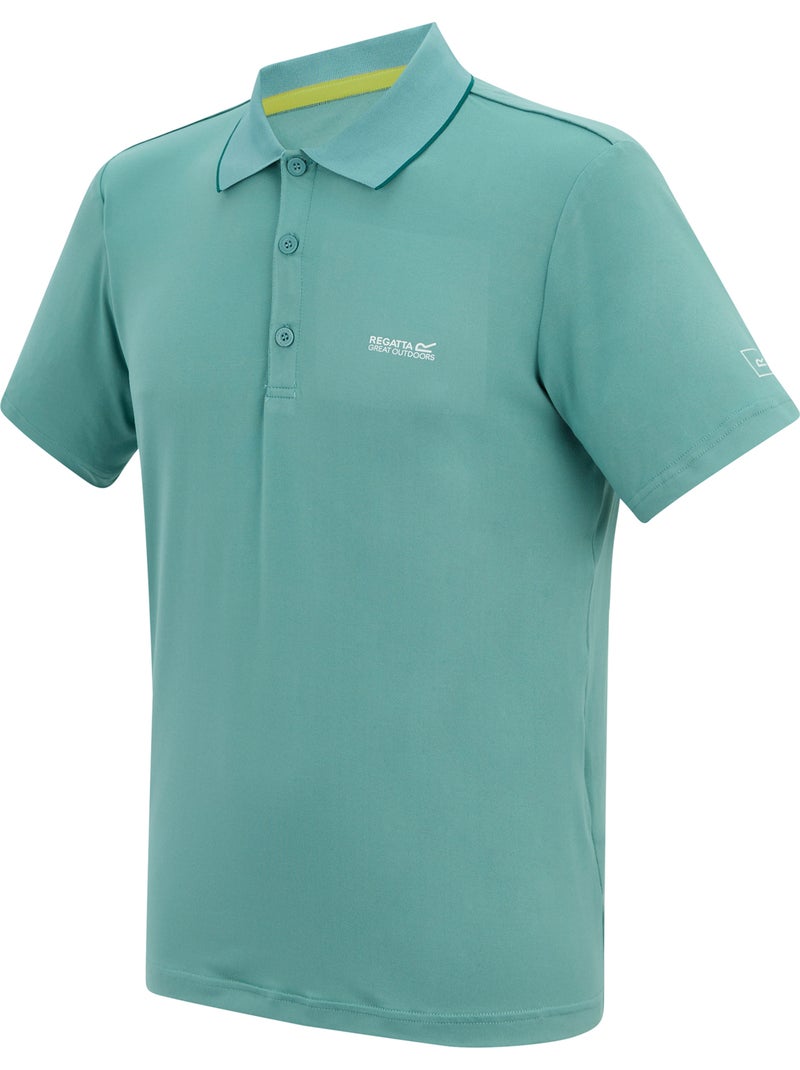 Regatta - Polo extensible motif/style logo brodé MAVERIK Bleu turquoise - Kiabi