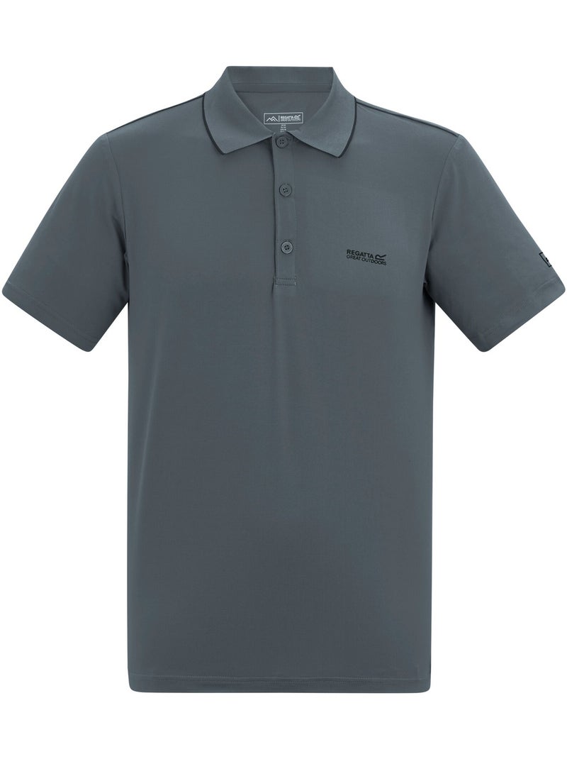 Regatta - Polo extensible motif/style logo brodé MAVERIK Gris foncé - Kiabi