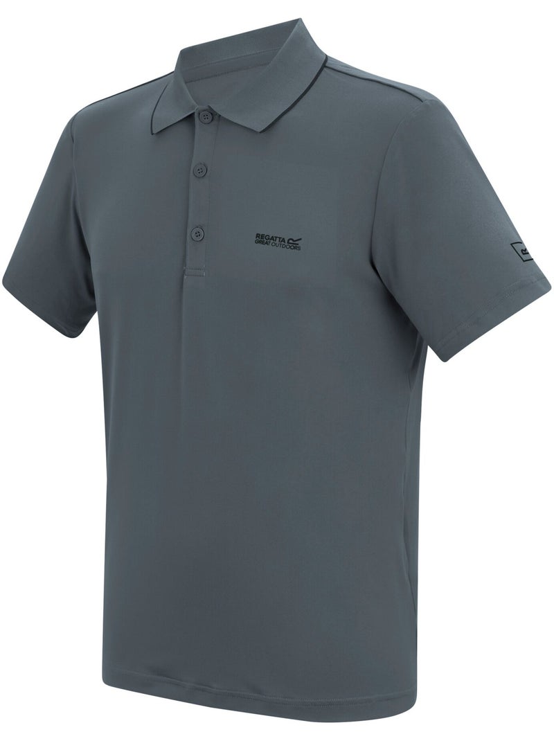 Regatta - Polo extensible motif/style logo brodé MAVERIK Gris foncé - Kiabi