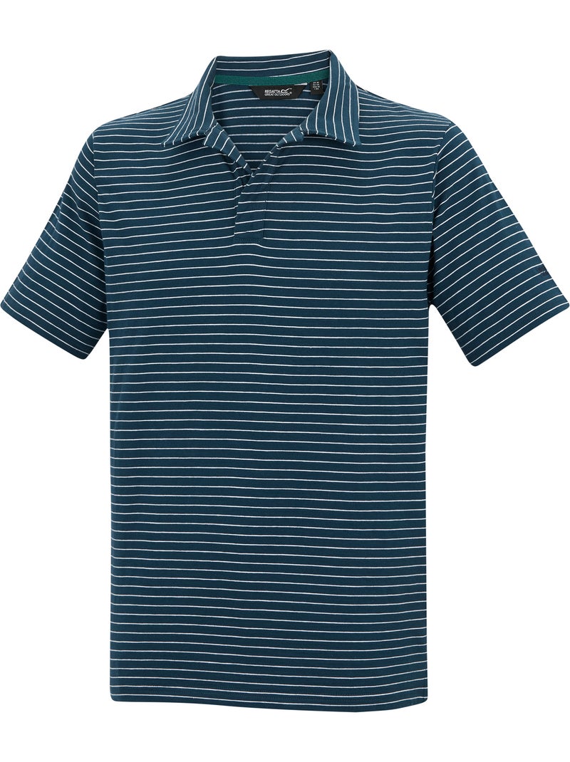 Regatta - Polo manches courtes motif/style à rayures HADVO Bleu foncé - Kiabi