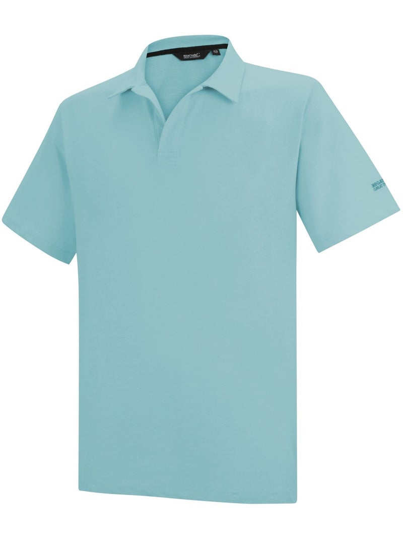 Regatta - Polo uni manches courtes en coton HADVO Bleu clair - Kiabi