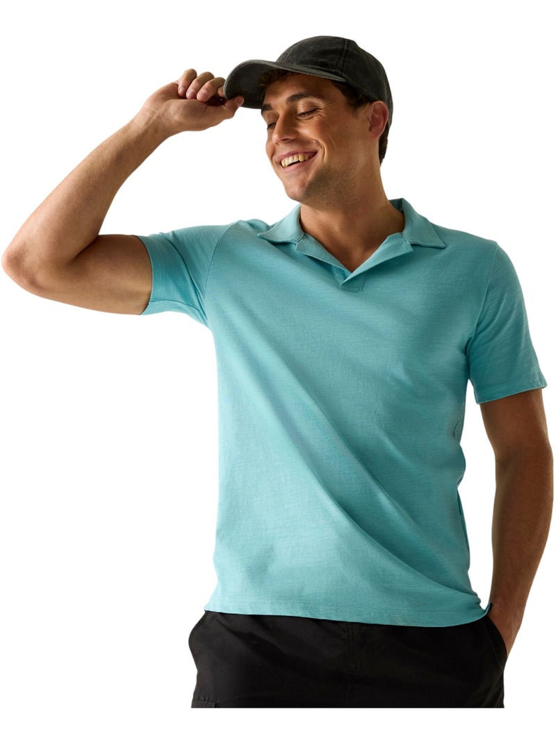 Regatta - Polo uni manches courtes en coton HADVO Bleu clair - Kiabi