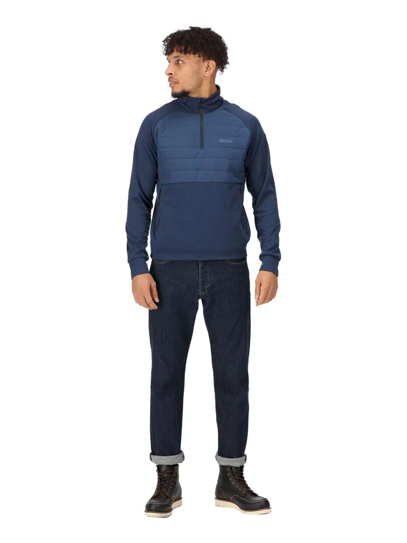 Agilno Homme Sweat-shirt demi-zippé - Bleu