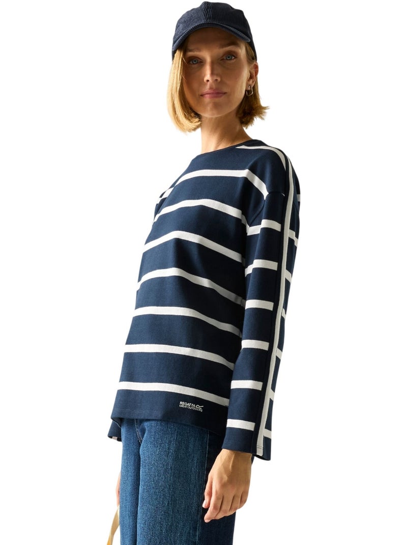Regatta - Sweat motif/style à rayures AVIRA Bleu Bleu marine Blanc - Kiabi