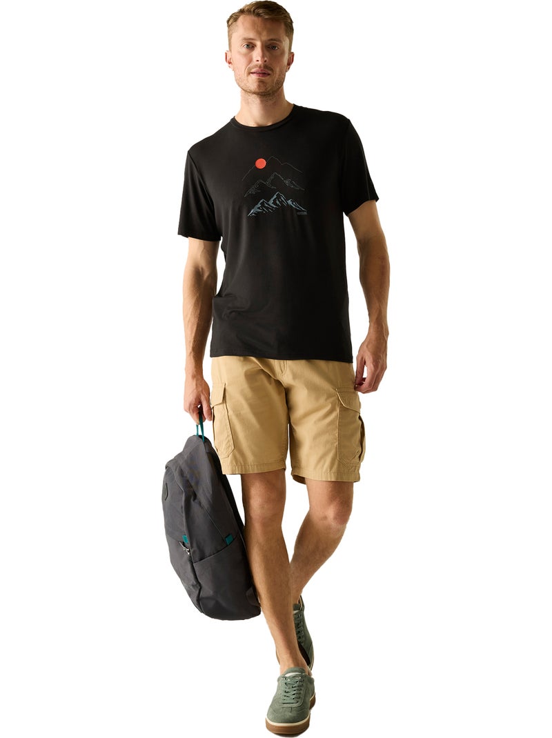 Regatta - T-shirt manches courtes motif/style imprimé FINGAL Noir - Kiabi