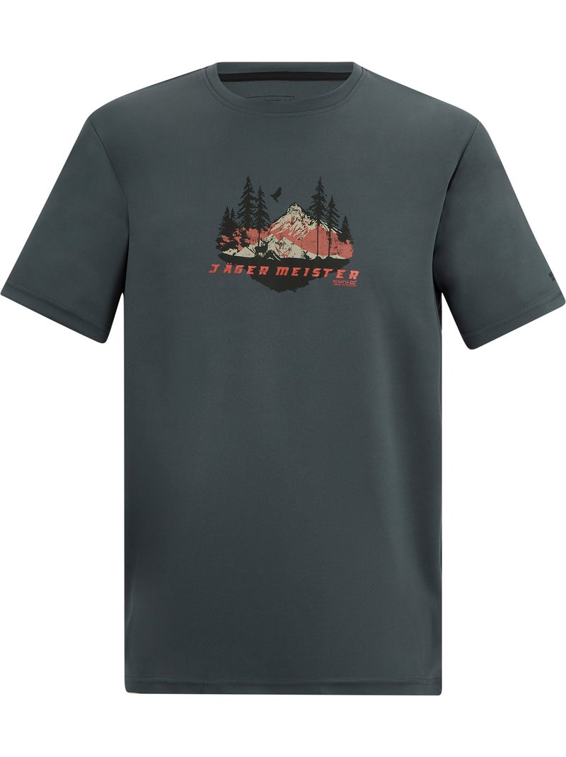 Regatta - T-shirt manches courtes motif/style scène de montagne FINGAL SLOGAN Gris foncé - Kiabi