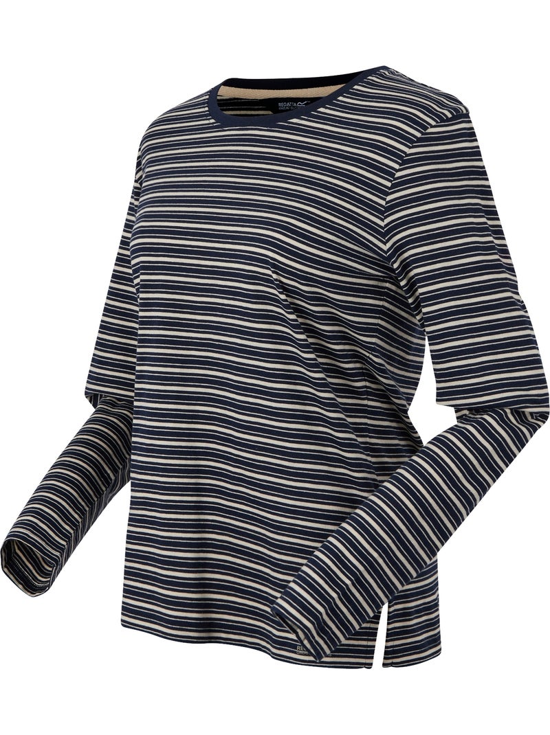 Regatta - T-shirt manches longues motif/style à rayures FEDERICA Bleu marine - Kiabi