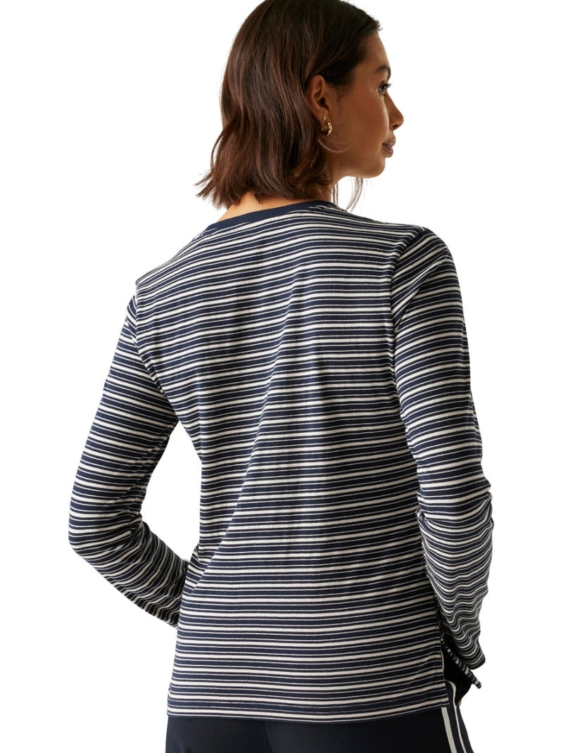 Regatta - T-shirt manches longues motif/style à rayures FEDERICA Bleu marine - Kiabi