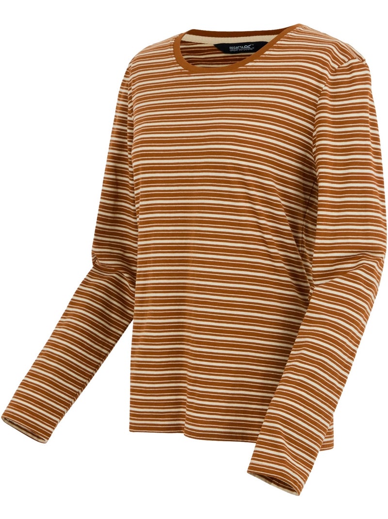 Regatta - T-shirt manches longues motif/style à rayures FEDERICA Marron - Kiabi