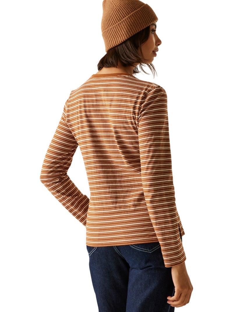 Regatta - T-shirt manches longues motif/style à rayures FEDERICA Marron - Kiabi