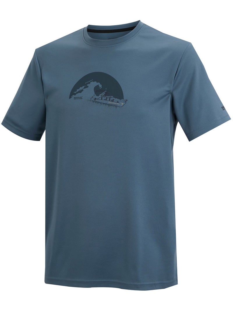 Regatta - T-shirt motif/style bateau FINGAL SLOGAN Bleu ardoise - Kiabi