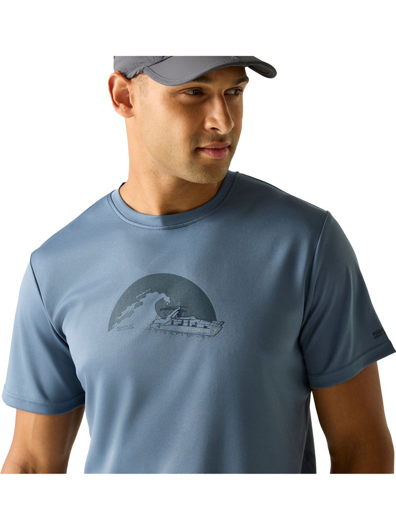 Regatta - T-shirt motif/style bateau FINGAL SLOGAN Bleu ardoise - Kiabi