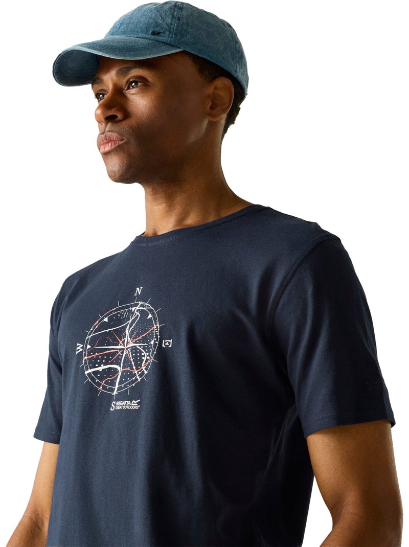 Regatta - T-shirt motif/style boussole CLINE Bleu marine - Kiabi