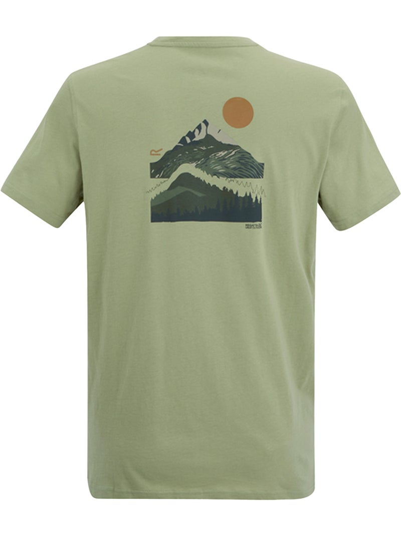 Regatta - T-shirt motif/style lune et montagne BREEZED Vert Sauge - Kiabi