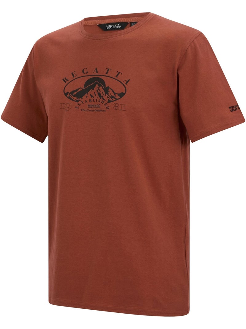 Regatta - T-shirt motif/style montagne CLINE Rouge brique - Kiabi