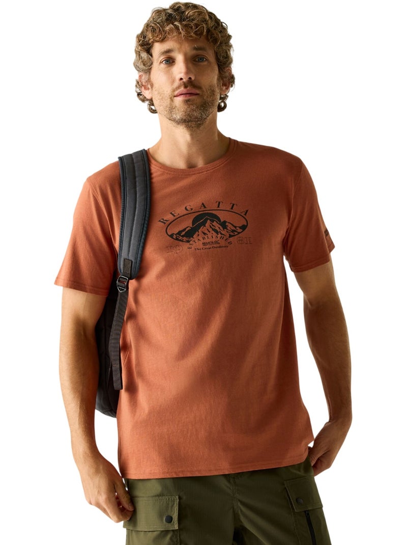 Regatta - T-shirt motif/style montagne CLINE Rouge brique - Kiabi