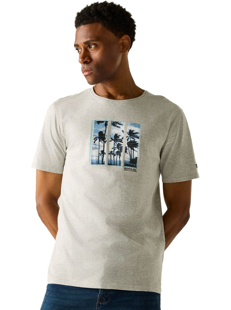 Regatta - T-shirt motif/style palmier CLINE Gris chiné - Kiabi
