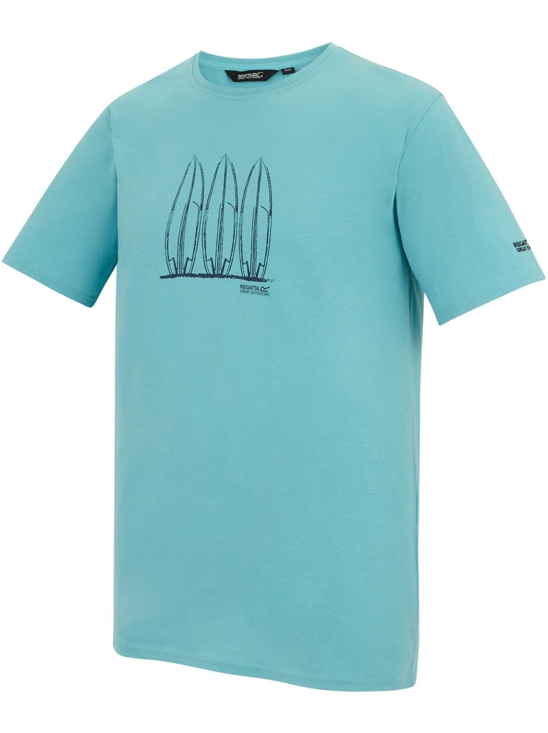 Regatta - T-shirt motif/style planche de surf CLINE Gris Bleu - Kiabi