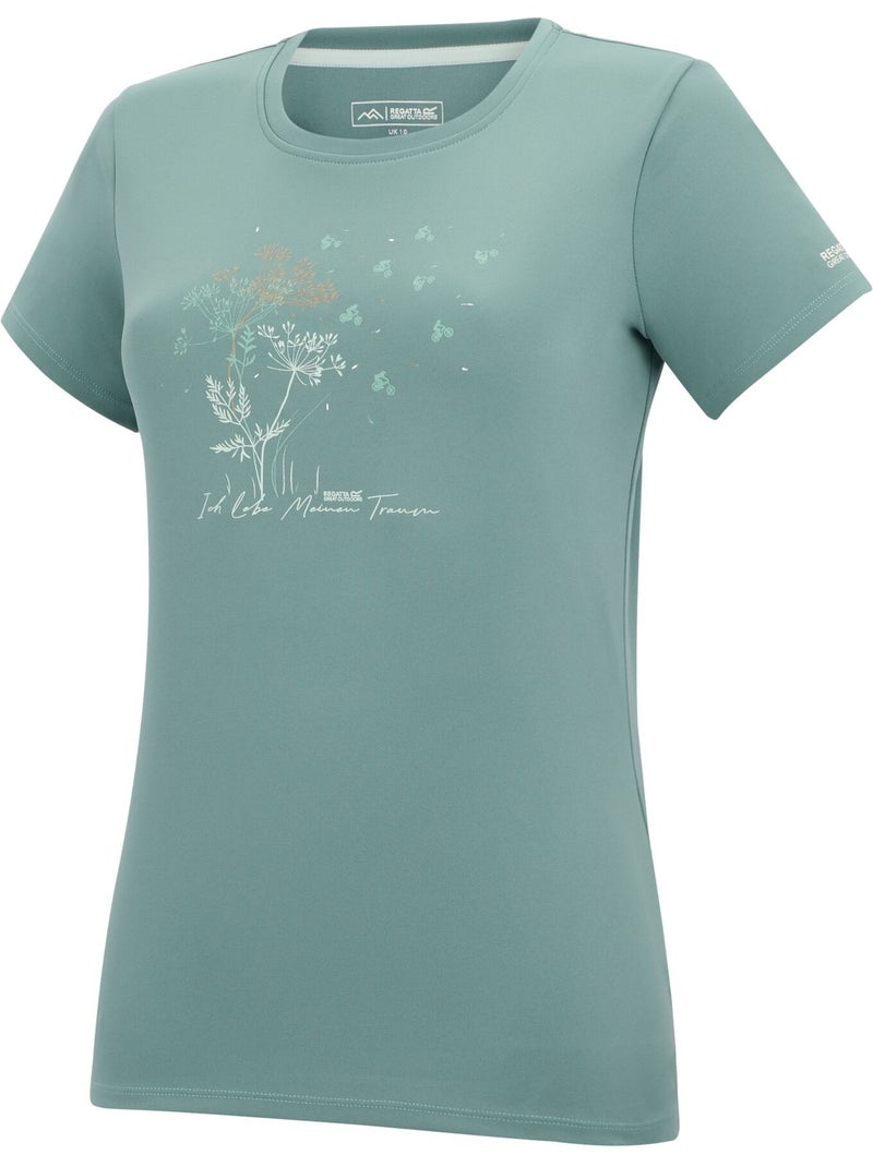 Regatta - T-shirt motif/style plantes FINGAL SLOGAN Turquoise - Kiabi