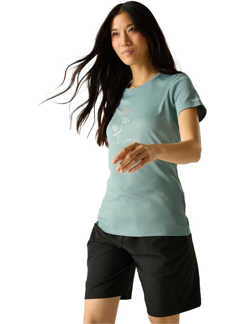 Regatta - T-shirt motif/style plantes FINGAL SLOGAN Turquoise - Kiabi