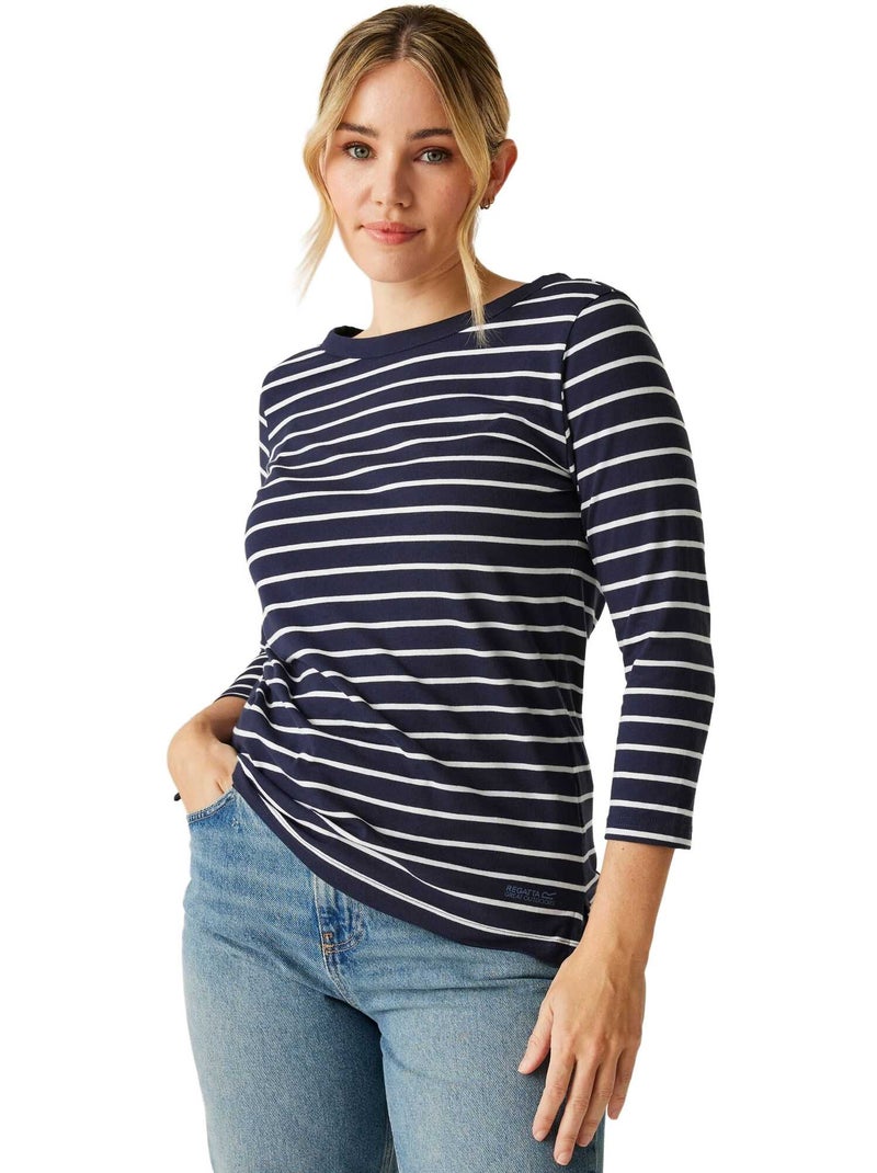 Regatta - T-shirt motif/style rayé BAYLETTE Bleu Bleu marine Blanc - Kiabi